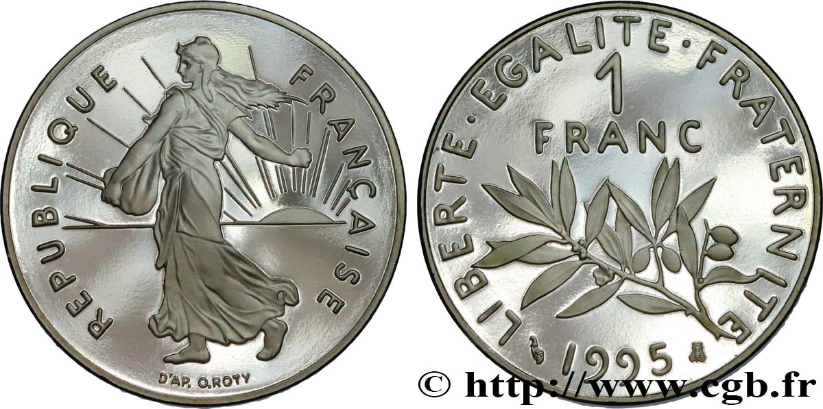 1 franc Semeuse, nickel, Belle Épreuve 1995 Pessac F.226/43 var. MS 
