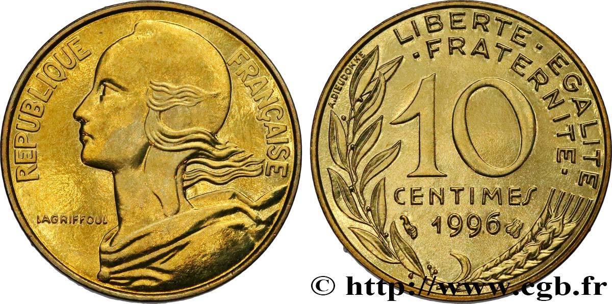 10 centimes Marianne, BU 1996 Pessac F.144/40 MS 
