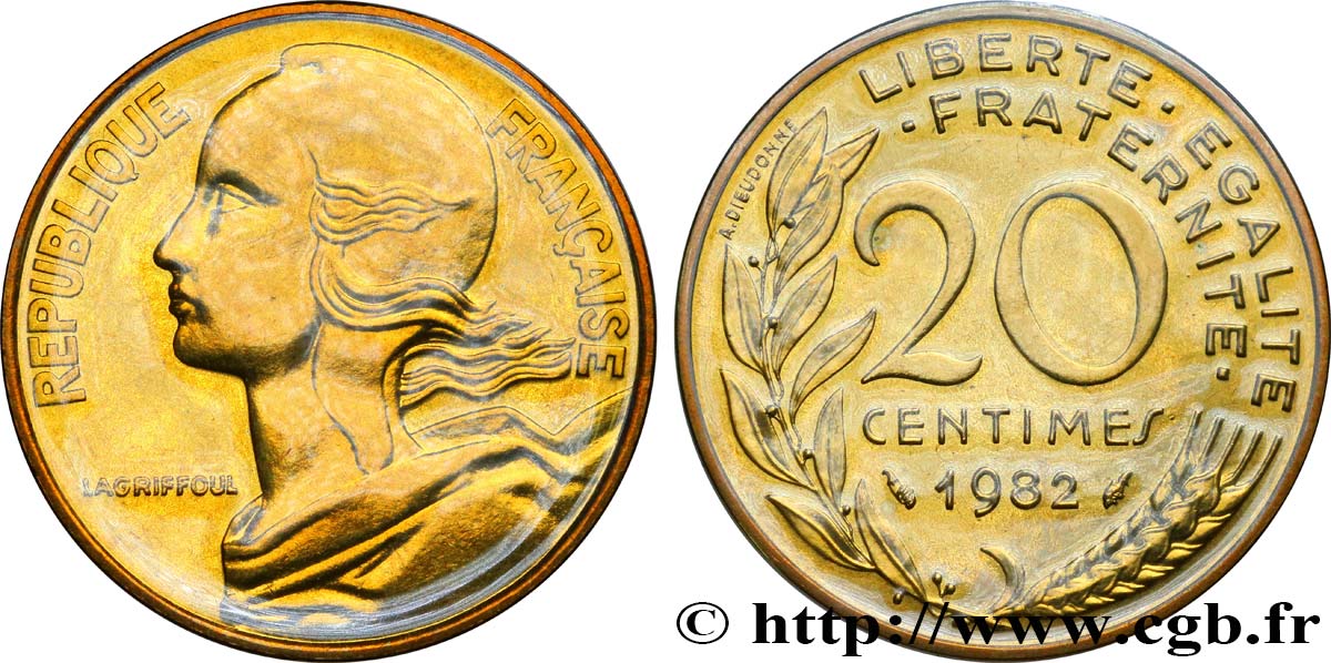 20 centimes Marianne 1982 Pessac F.156/22 MS 