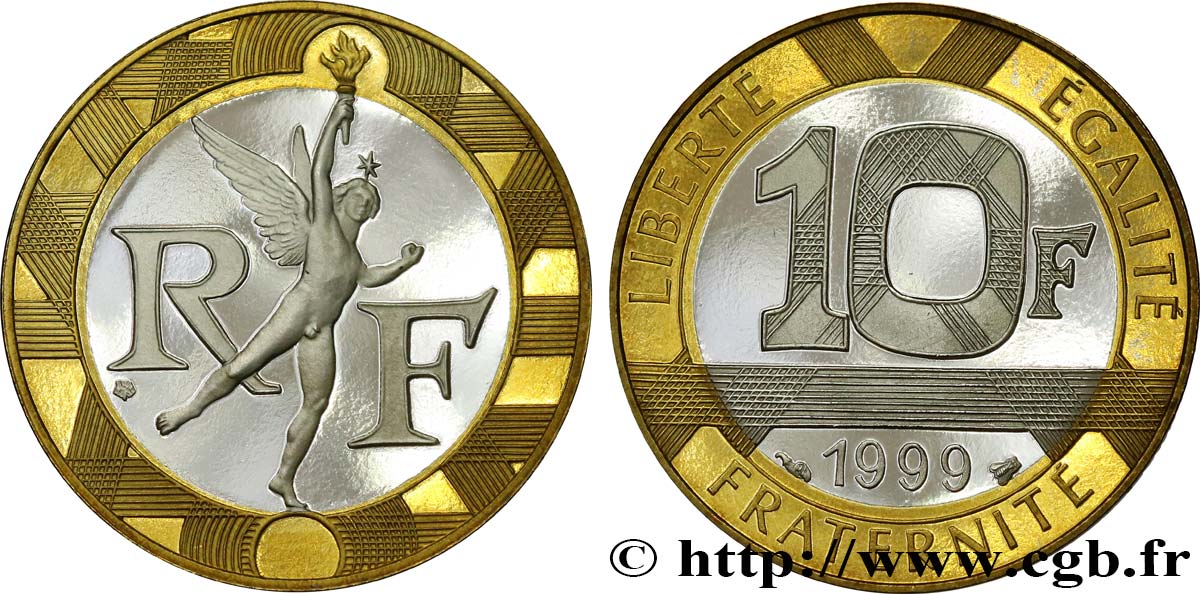 10 francs Génie de la Bastille, BE (Belle Épreuve) 1999 Pessac F.375/16 var. FDC 