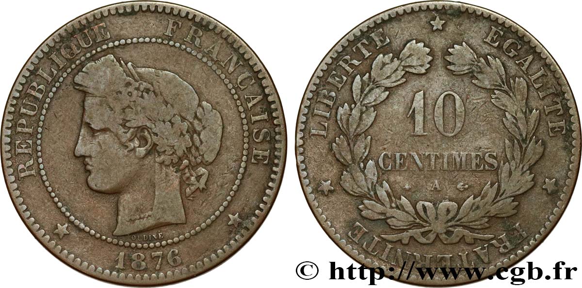 10 centimes Cérès 1876 Paris F.135/16 S15 
