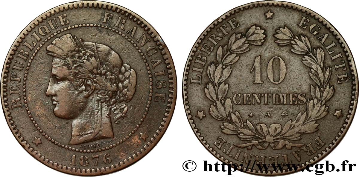10 centimes Cérès 1876 Paris F.135/16 BC20 