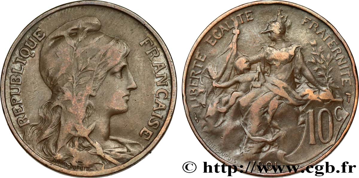 10 centimes Daniel-Dupuis 1901  F.136/10 TB35 