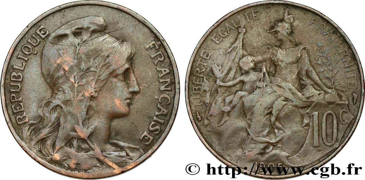 10 centimes Daniel-Dupuis 1905  F.136/14 VF 