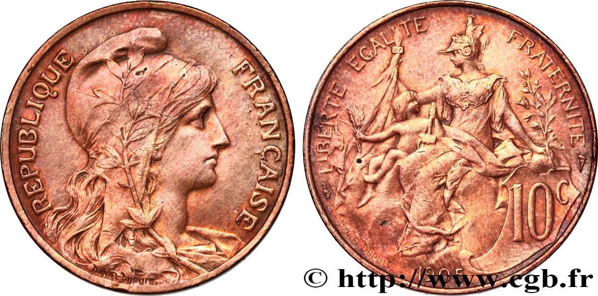 10 centimes Daniel-Dupuis 1905  F.136/14 XF 