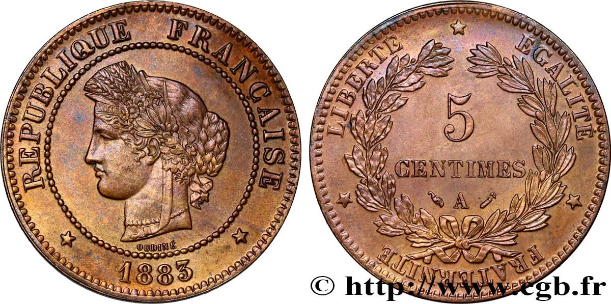 5 centimes Cérès 1883 Paris F.118/24 VZ62 
