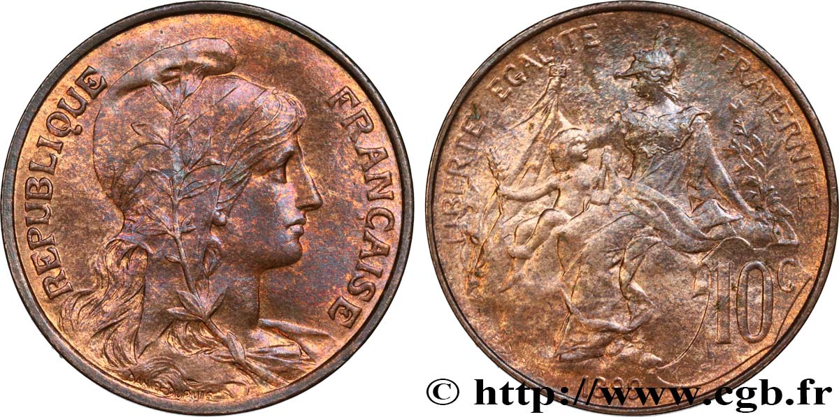 10 centimes Daniel-Dupuis 1899  F.136/7 SPL64 