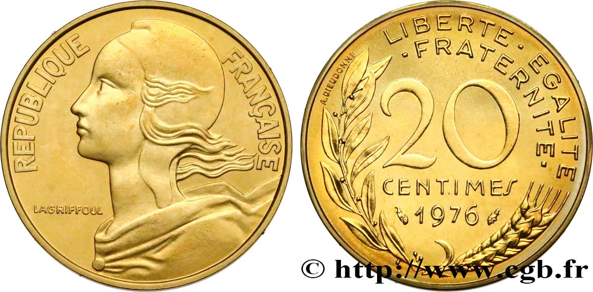 20 centimes Marianne 1976 Pessac F.156/16 ST 
