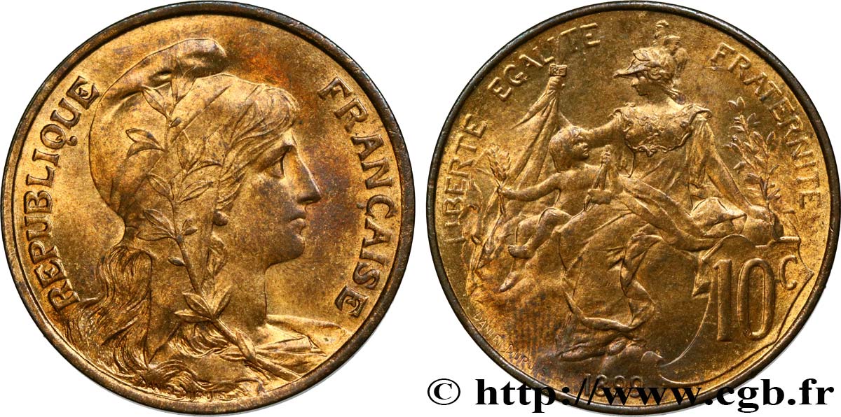 10 centimes Daniel-Dupuis 1899  F.136/7 SPL64 