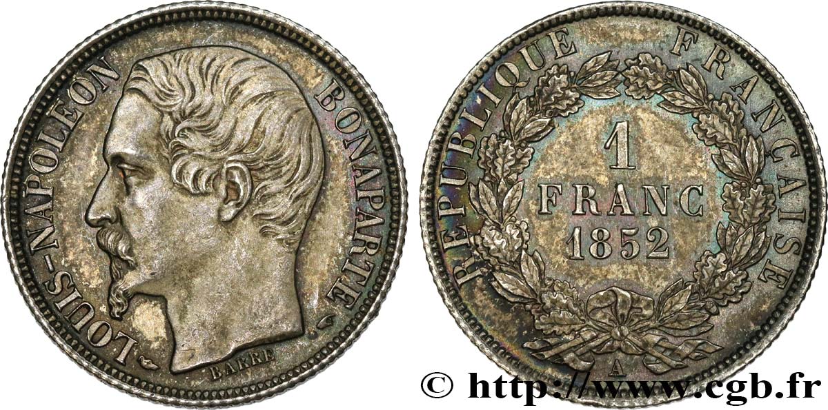 1 franc Louis-Napoléon 1852 Paris F.212/1 SUP62 