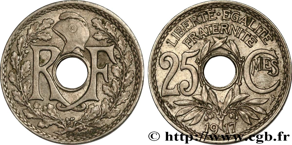 25 centimes Lindauer 1917  F.171/1 XF40 