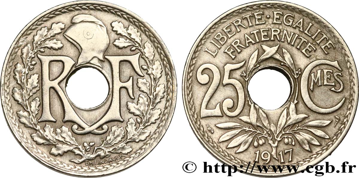 25 centimes Lindauer 1917  F.171/1 TB+ 