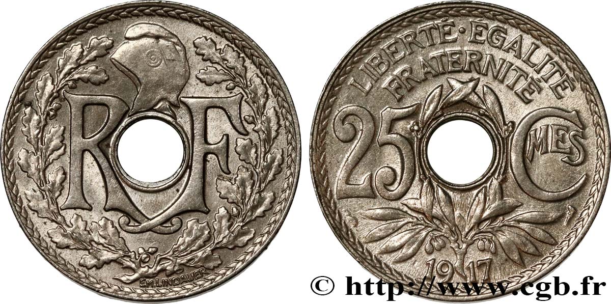25 centimes Lindauer 1917  F.171/1 SS50 