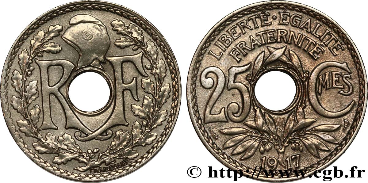 25 centimes Lindauer 1917  F.171/1 SS 
