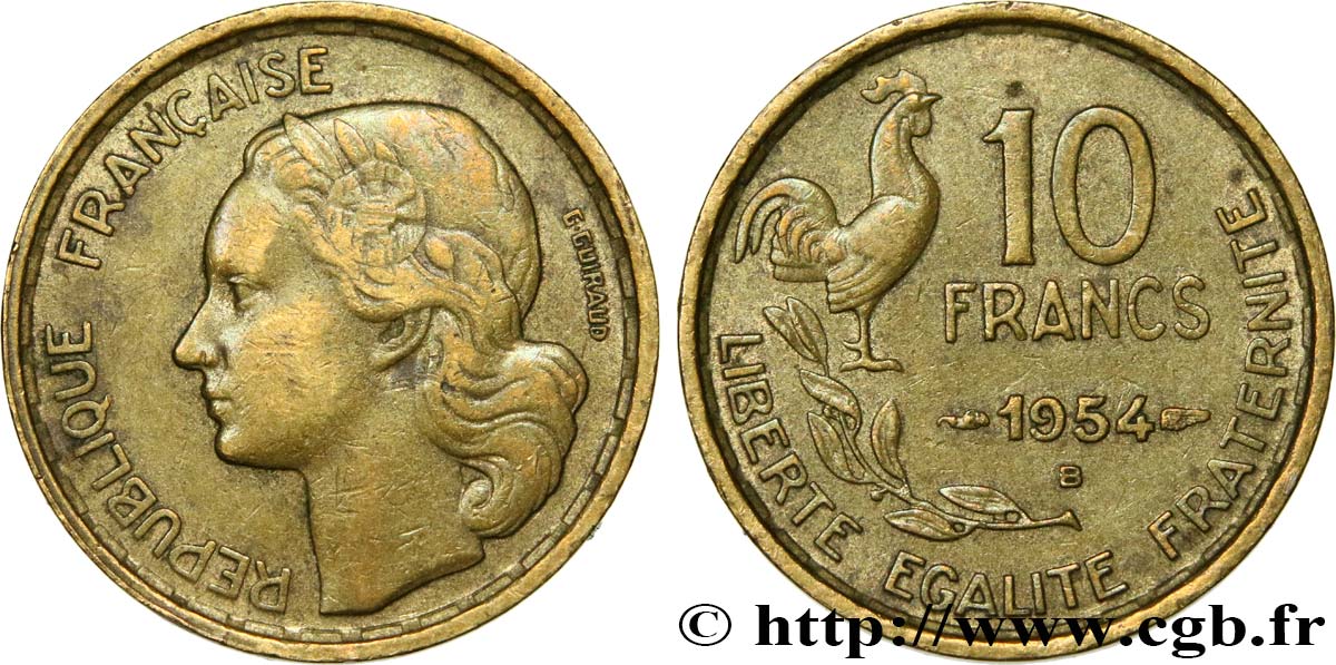10 francs Guiraud 1954 Beaumont-Le-Roger F.363/11 TB30 