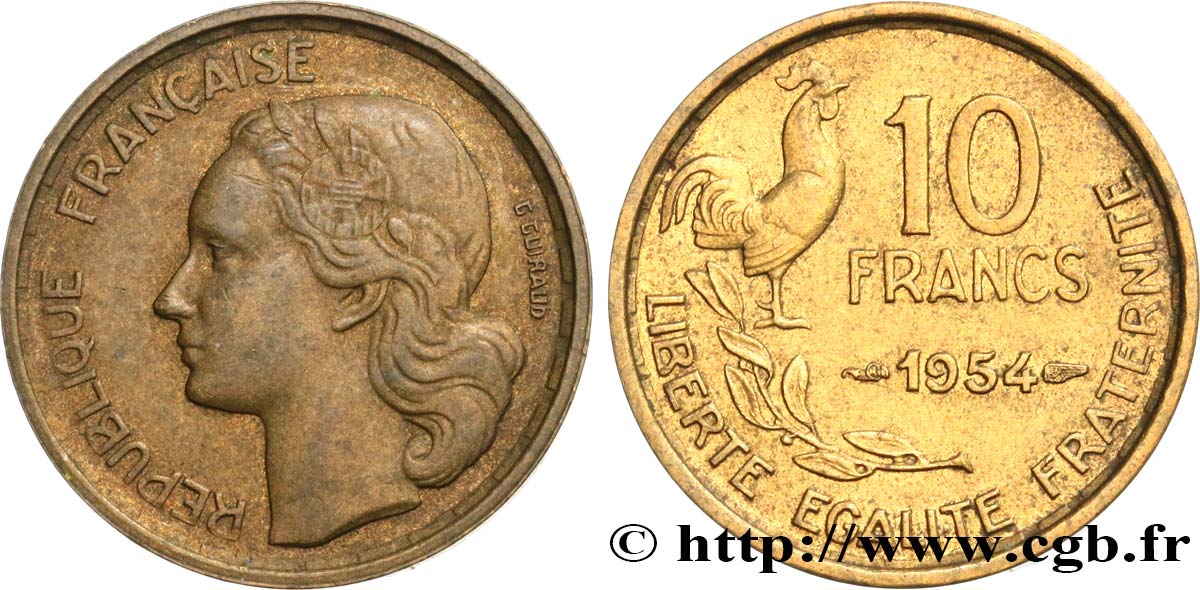 10 francs Guiraud 1954  F.363/10 XF45 