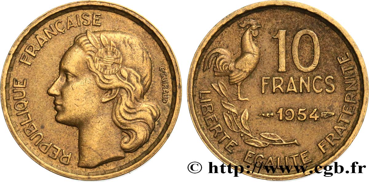 10 francs Guiraud 1954  F.363/10 XF40 