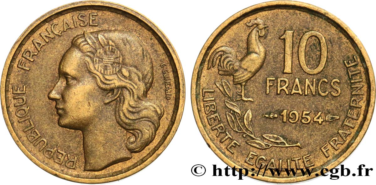 10 francs Guiraud 1954  F.363/10 TTB40 