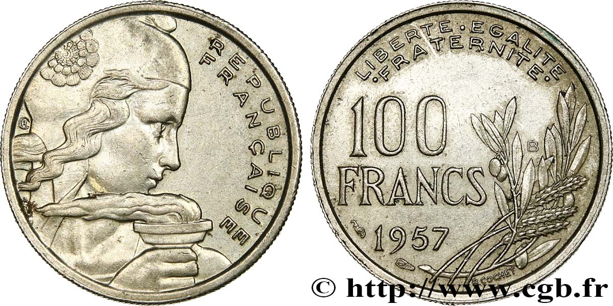 100 francs Cochet 1957 Beaumont-le-Roger F.450/11 XF48 