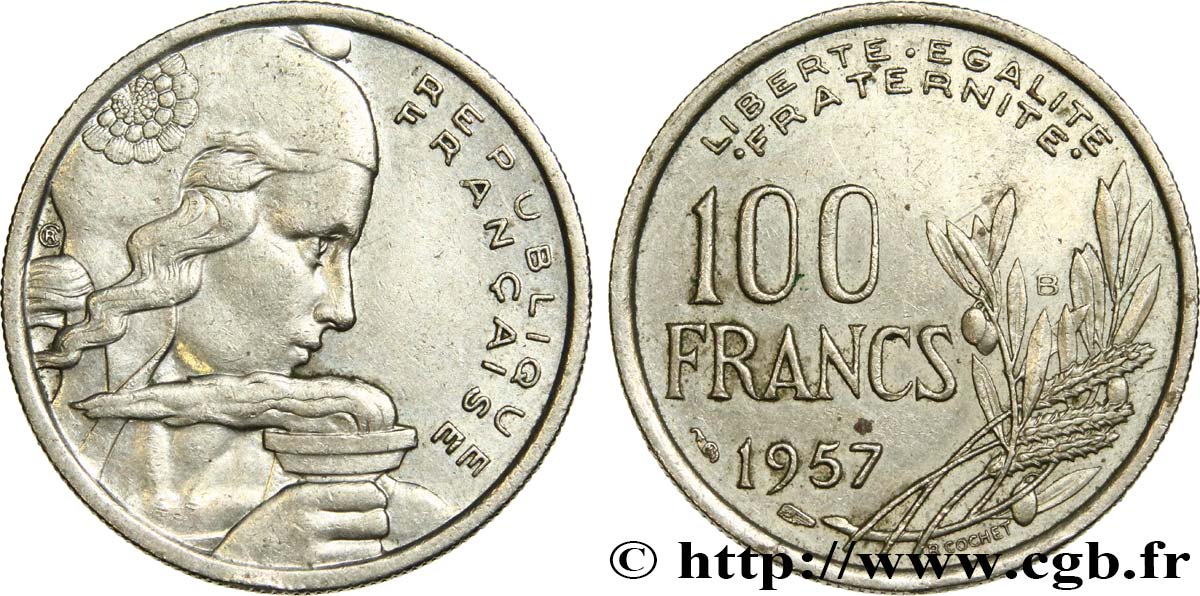 100 francs Cochet 1957 Beaumont-le-Roger F.450/11 TTB45 