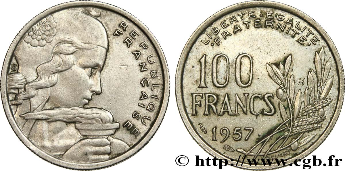 100 francs Cochet 1957 Beaumont-le-Roger F.450/11 TTB40 