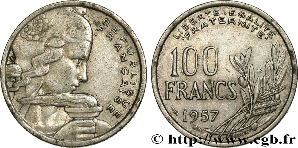 100 francs Cochet 1957 Beaumont-le-Roger F.450/11 VF35 