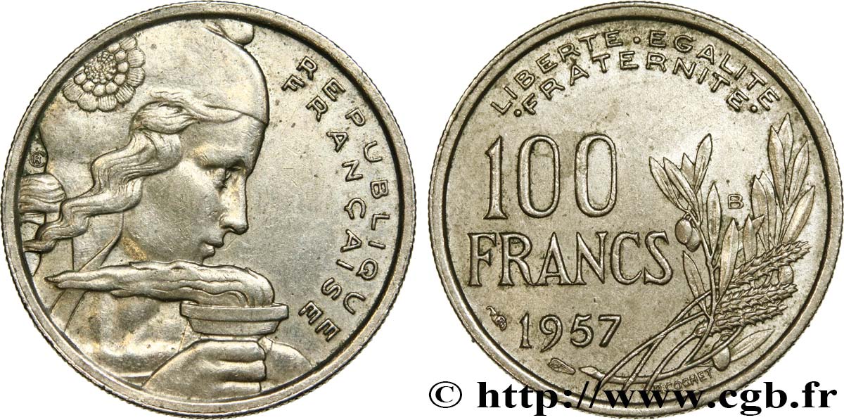 100 francs Cochet 1957 Beaumont-le-Roger F.450/11 TTB48 