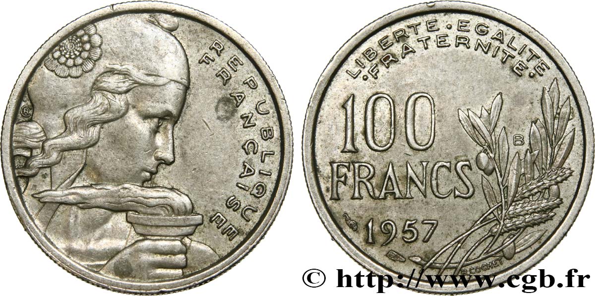 100 francs Cochet 1957 Beaumont-le-Roger F.450/11 TTB45 
