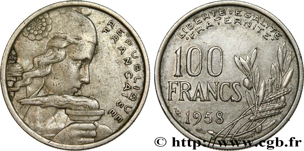 100 francs Cochet 1958  F.450/12 TB35 