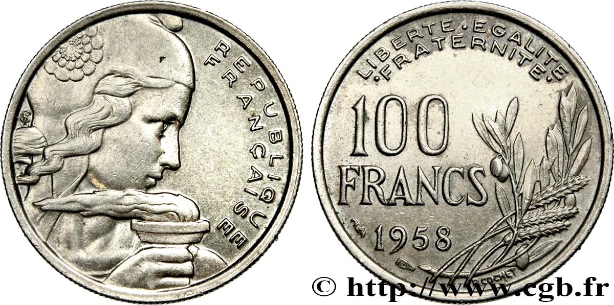 100 francs Cochet 1958  F.450/12 AU50 