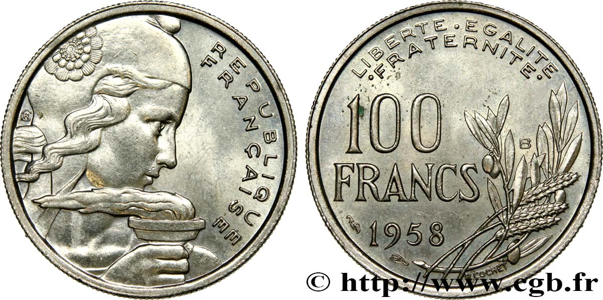 100 francs Cochet 1958 Beaumont-le-Roger F.450/14 AU58 