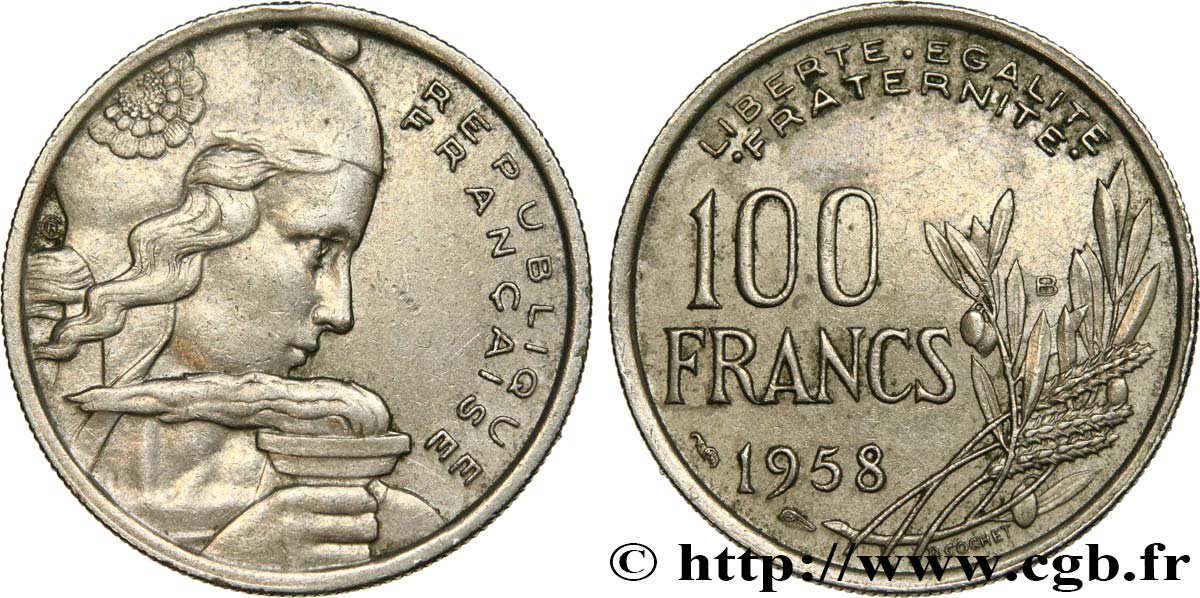 100 francs Cochet 1958 Beaumont-le-Roger F.450/14 TTB45 