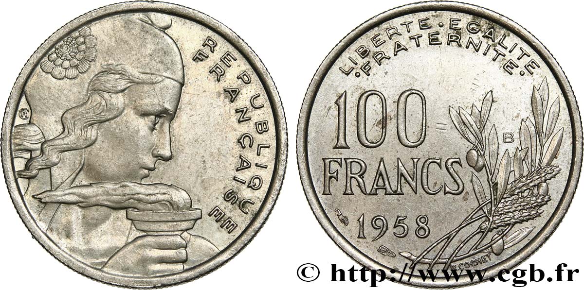 100 francs Cochet 1958 Beaumont-le-Roger F.450/14 BB50 