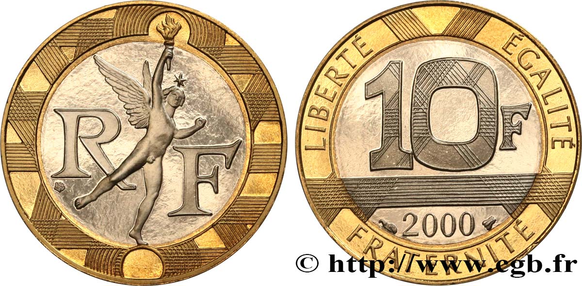 10 francs Génie de la Bastille, BE (Belle Épreuve) 2000 Pessac F.375/17 var. FDC 
