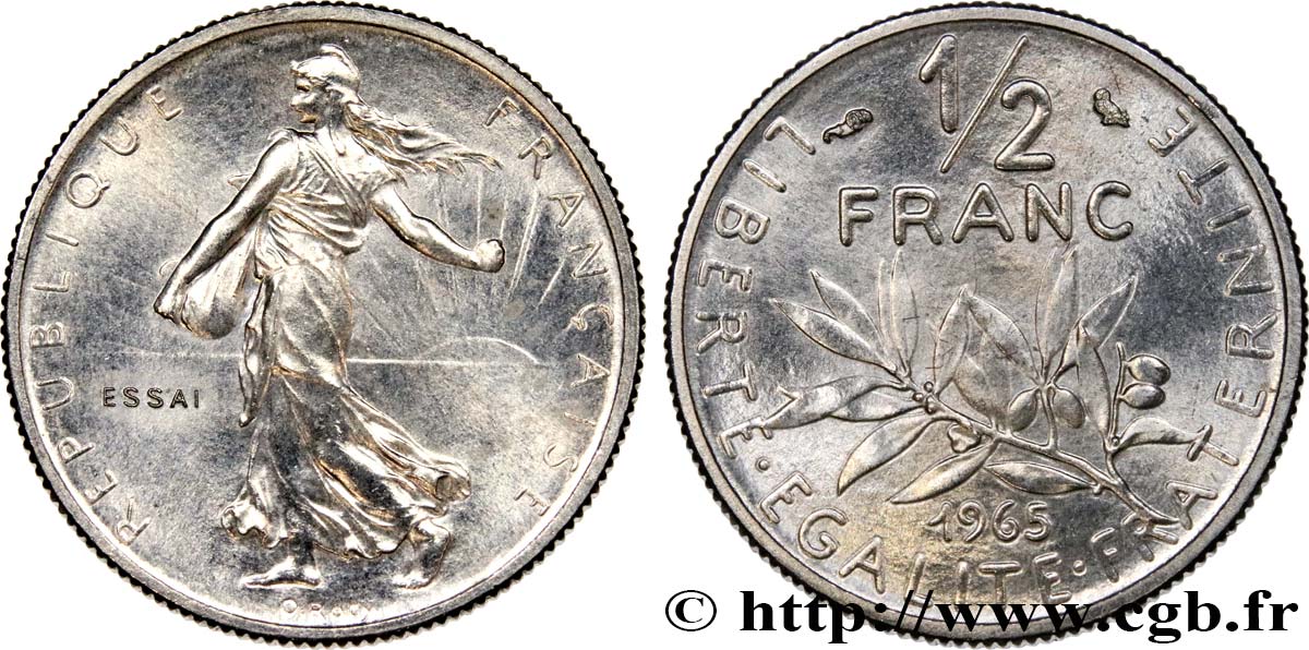 Essai du 1/2 franc Semeuse 1965 Paris F.198/2 MS64 