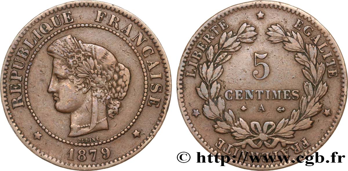 5 centimes Cérès 1879 Paris F.118/20 BC30 