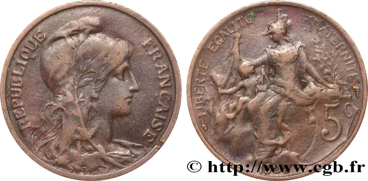 5 centimes Daniel-Dupuis 1903  F.119/13 TB20 