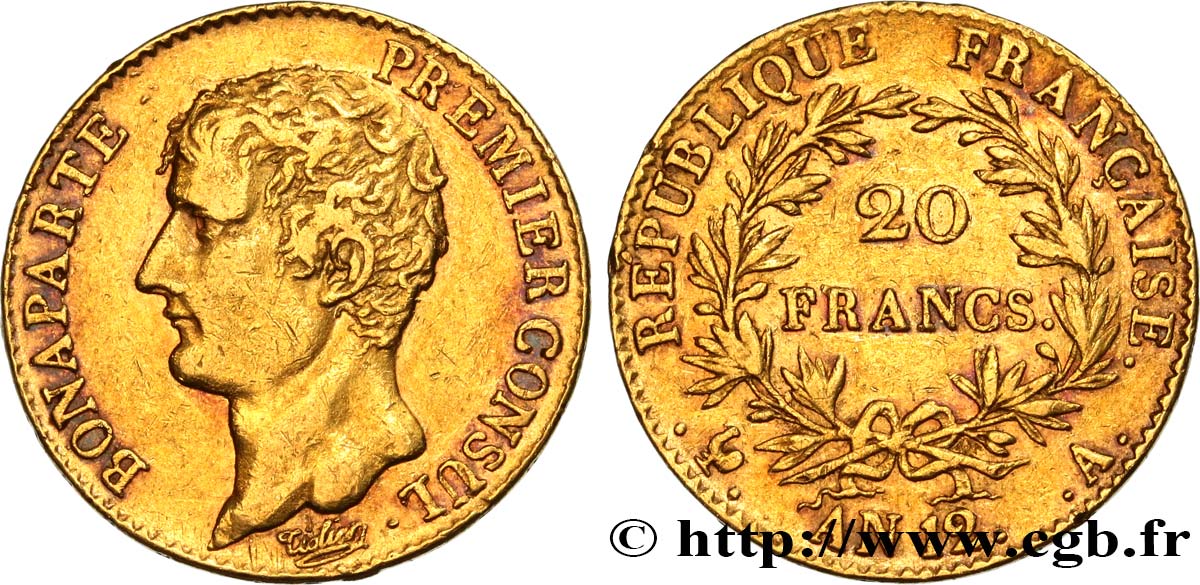20 francs or Bonaparte Premier Consul 1804 Paris F.510/2 TTB45 
