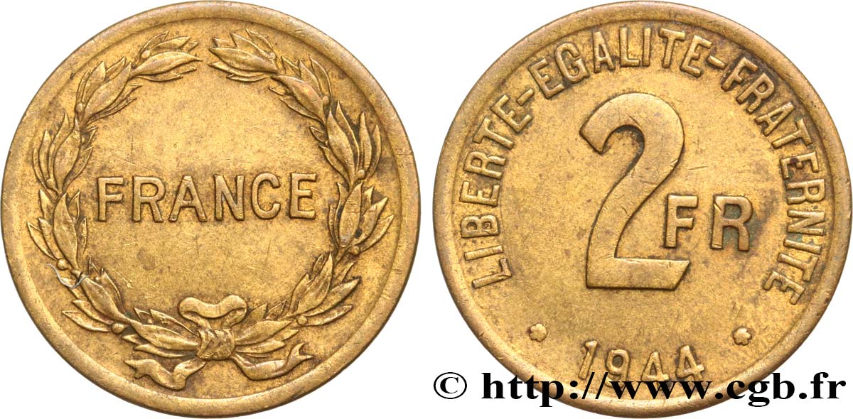 2 francs France 1944  F.271/1 SS45 