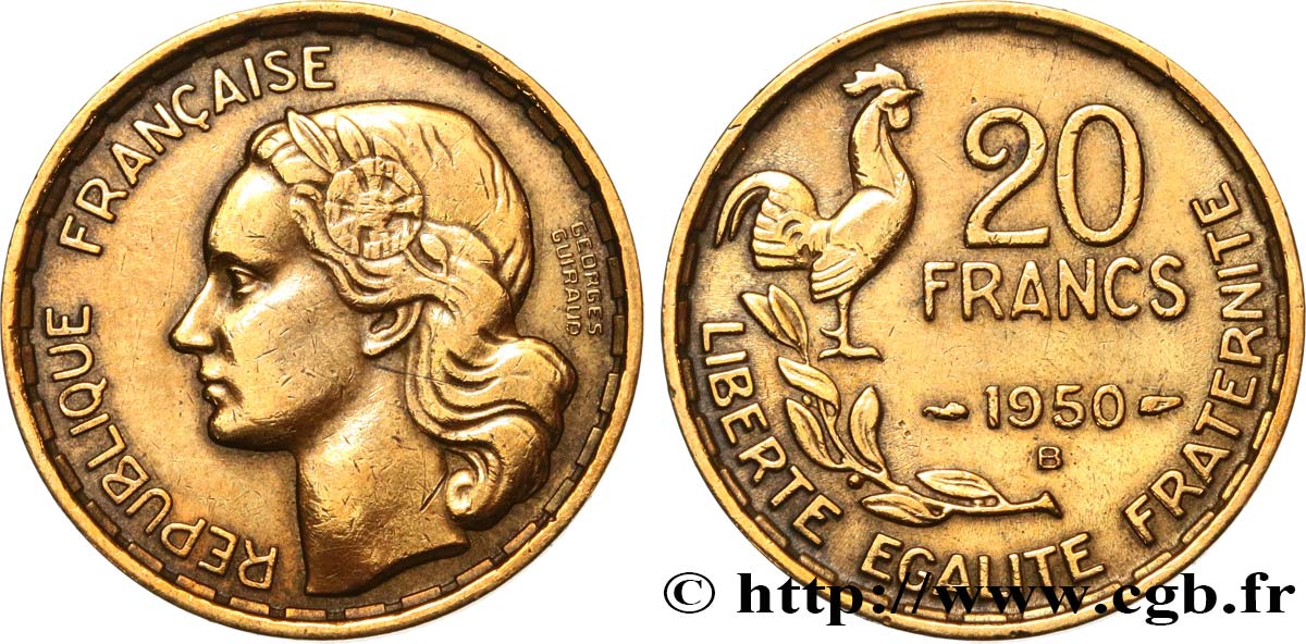 20 francs Georges Guiraud 1950 Beaumont-Le-Roger F.401/2 q.BB 