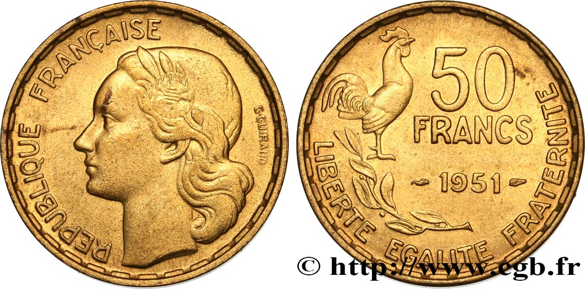 50 francs Guiraud 1951  F.425/5 SPL55 