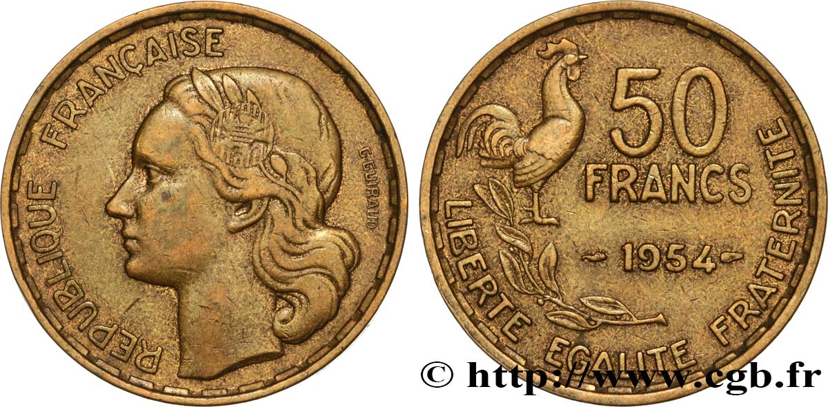50 francs Guiraud 1954  F.425/12 XF40 