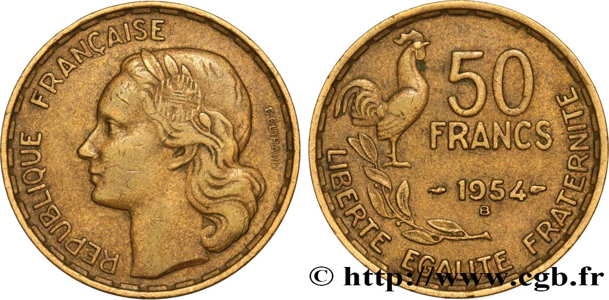 50 francs Guiraud 1954 Beaumont-le-Roger F.425/13 TB30 