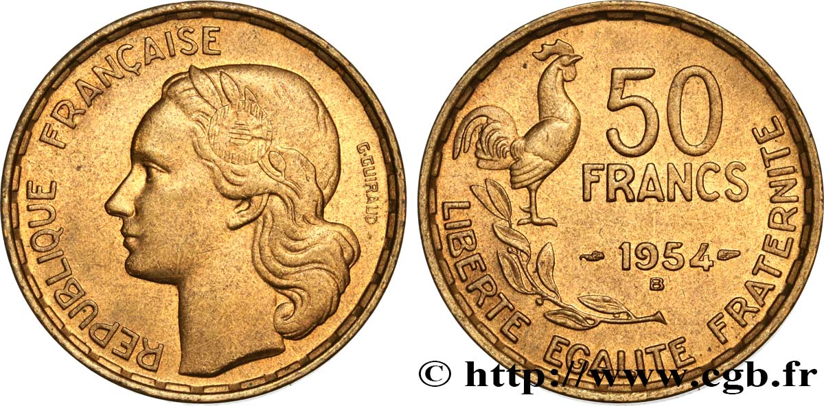 50 francs Guiraud 1954 Beaumont-le-Roger F.425/13 AU58 