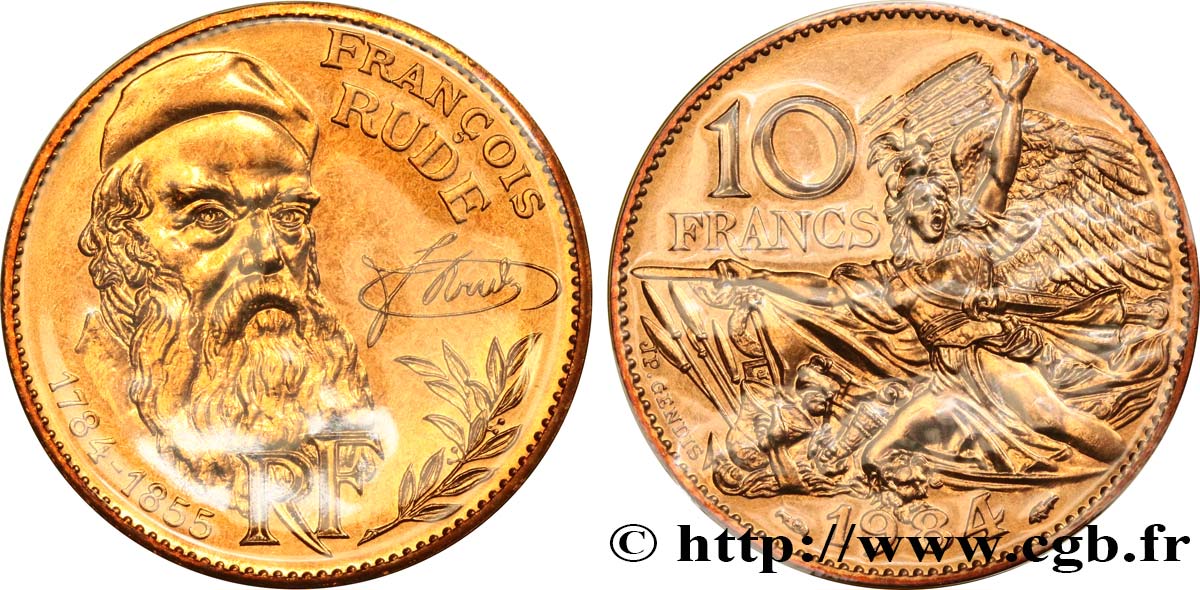 10 francs François Rude, tranche A 1984  F.369/2 FDC 