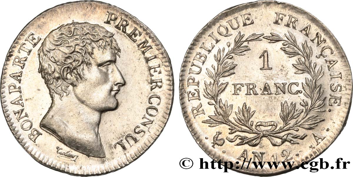 1 franc Bonaparte Premier Consul 1804 Paris F.200/8 VZ62 