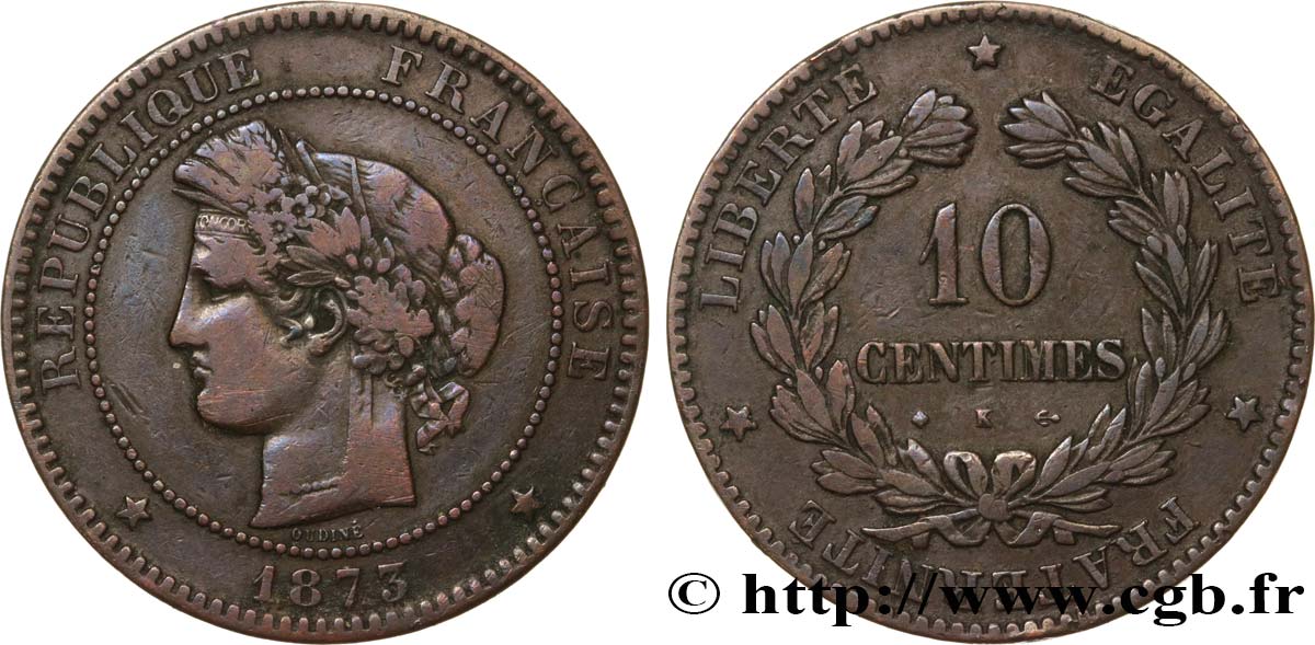 10 centimes Cérès 1873 Bordeaux F.135/11 S15 