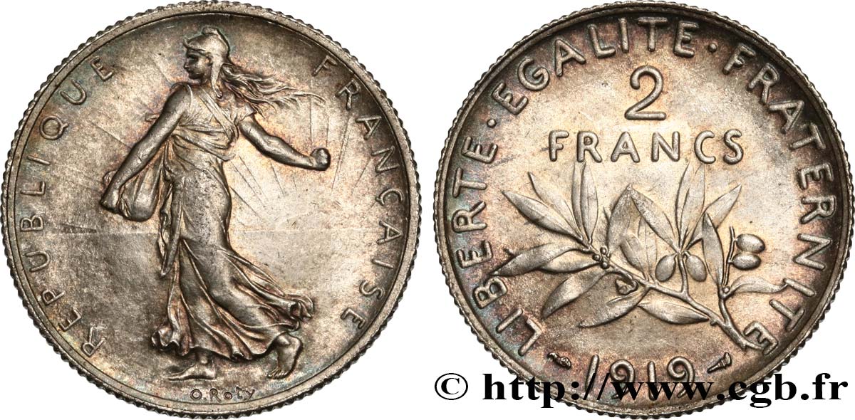 2 francs Semeuse 1919  F.266/21 AU58 