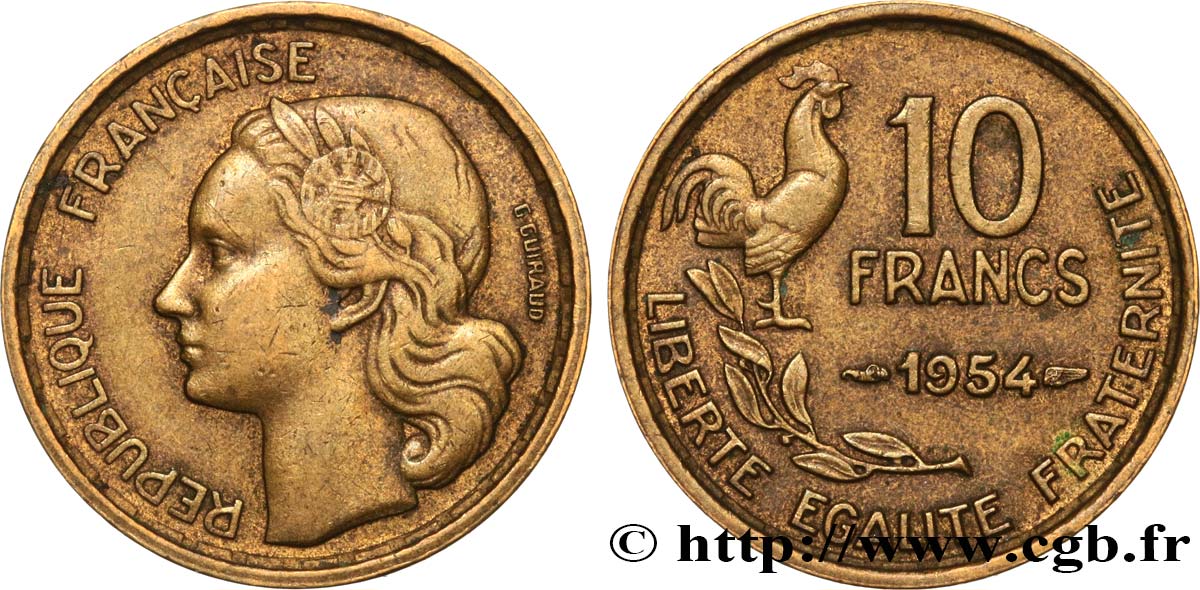 10 francs Guiraud 1954  F.363/10 SS45 