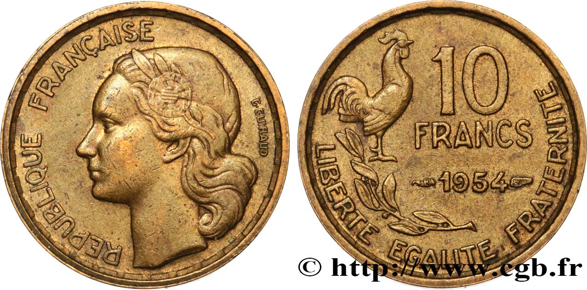 10 francs Guiraud 1954  F.363/10 TTB45 